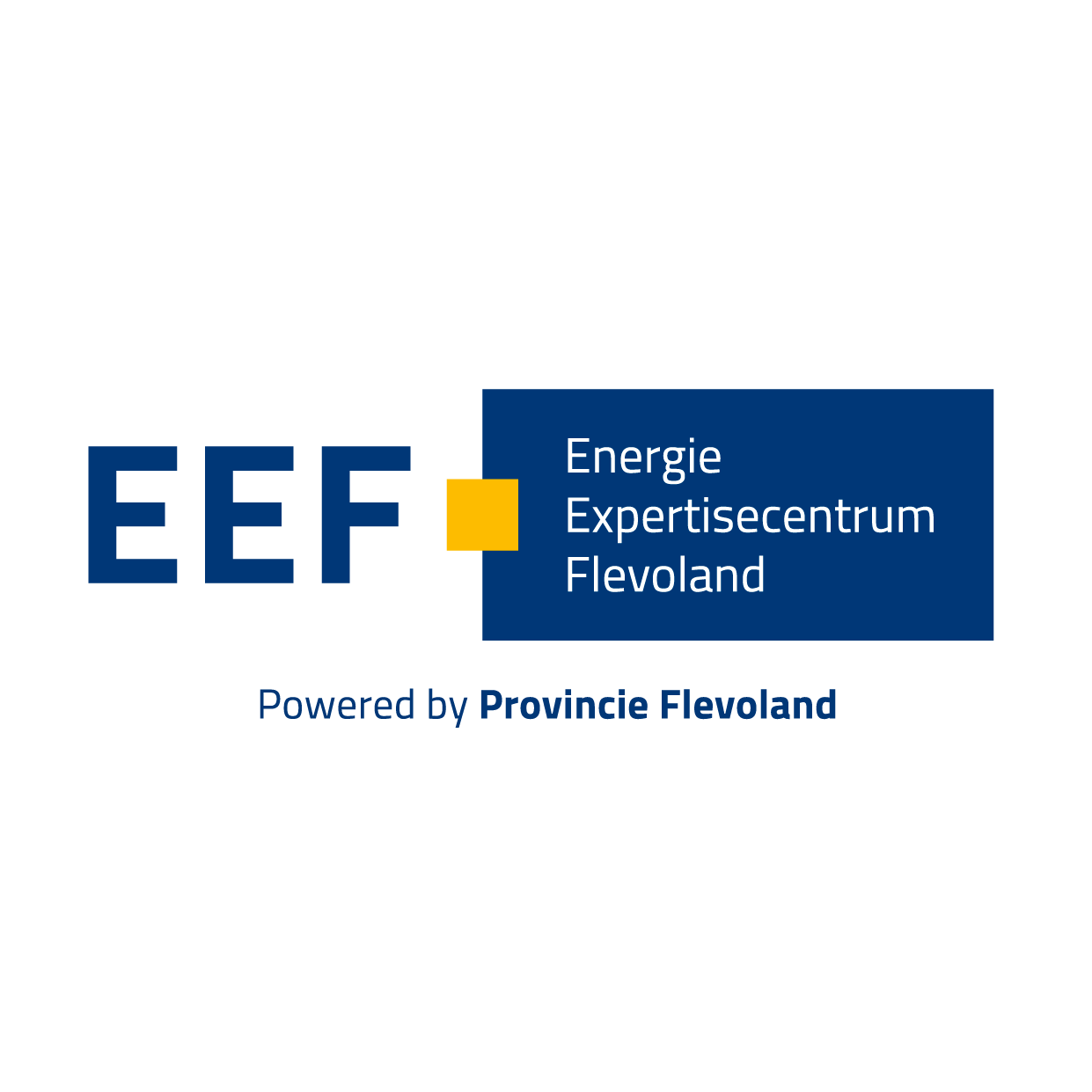 Logo van het Energie Expertisecentrum Flevoland Powered by Provincie Flevoland